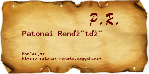 Patonai Renátó névjegykártya